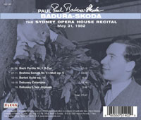The Sydney Opera House Recital, May 31, 1982. Paul Badura-Skoda